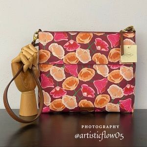 NEW! Fossil Fiona Floral Print Large Crossbody Bag